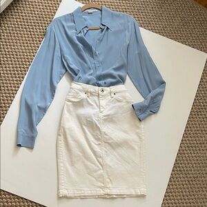 Blank NYC White Denim Pencil Skirt